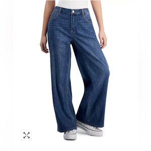 Vanilla Star Dark Blue Wide Leg Jeans